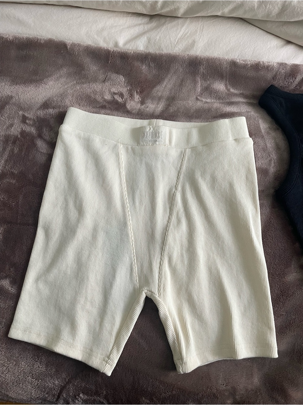WNTRMSE Cream Ribbed Bike Shorts
